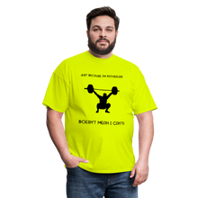 Load image into Gallery viewer, I'm Fatherless But...T-Shirt (Men) Because I Can - safety green
