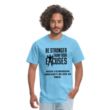 Load image into Gallery viewer, Men's T-Shirt Fatherless No Excuses - aquatic blue
