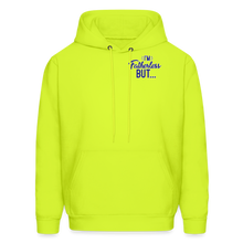 Load image into Gallery viewer, Men's Hoodie I'm Fatherless But... I'm a Great Father (Says My Kids) - safety green