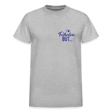 Load image into Gallery viewer, Men's T-Shirt Fatherless Gildan Ultra Cotton Adult - heather gray- I'm Fatherless BUT...top left chest