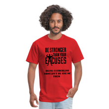 Load image into Gallery viewer, Fatherless Men's T-Shirt No Excuses - red
