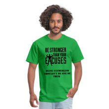 Load image into Gallery viewer, Fatherless Men's T-Shirt No Excuses - bright green
