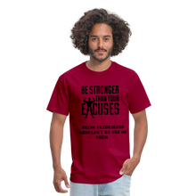 Load image into Gallery viewer, Fatherless Men's T-Shirt No Excuses - dark red
