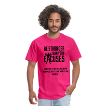 Load image into Gallery viewer, Fatherless Men's T-Shirt No Excuses - fuchsia
