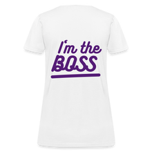 Load image into Gallery viewer, Fatherless Women's T-Shirt (I'm the Boss) - white
